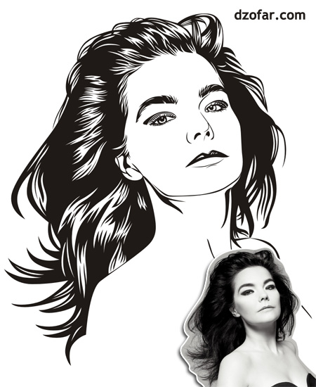 Bjork Lineart