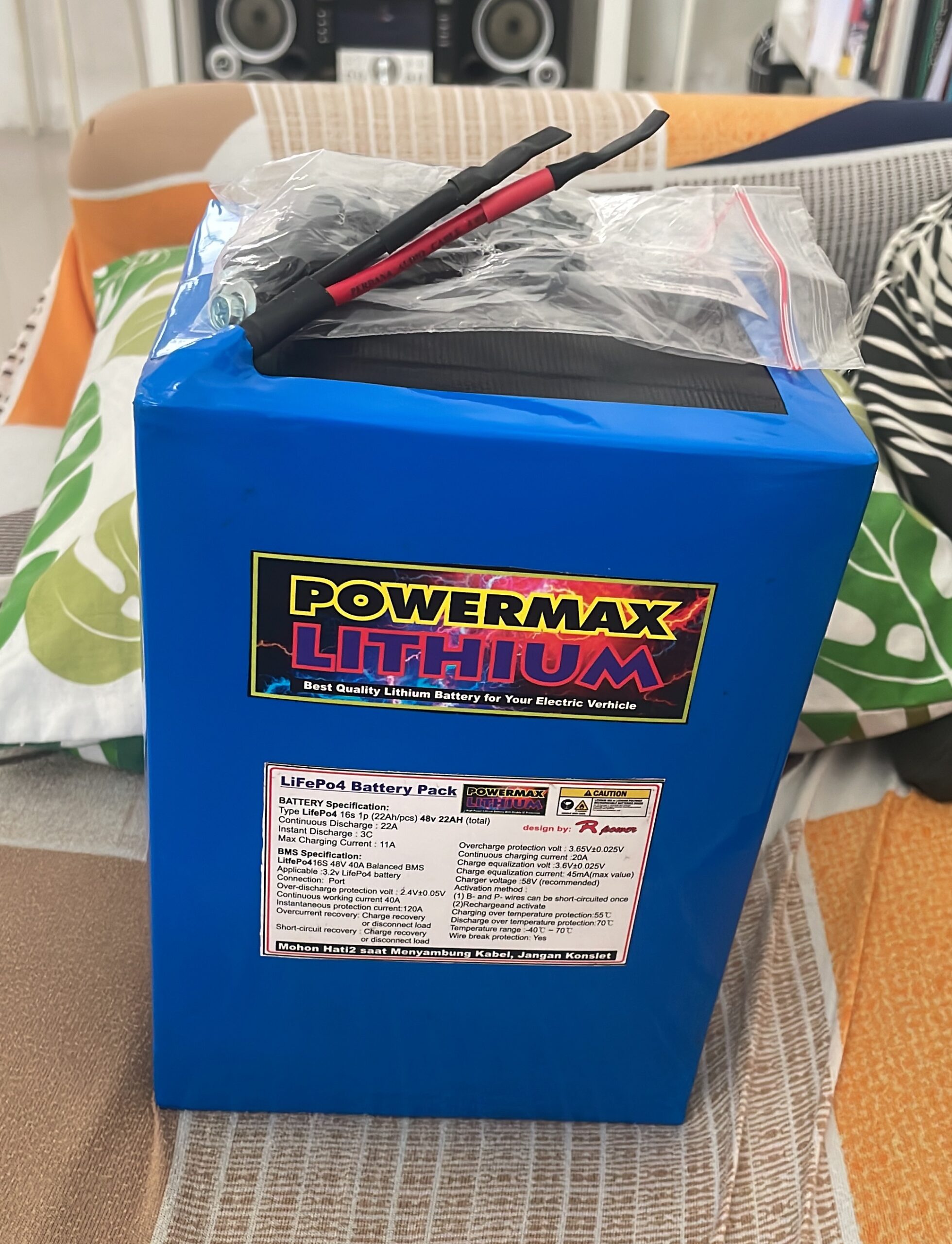 Baterai LiFePo4 48 Volt 22 Ah