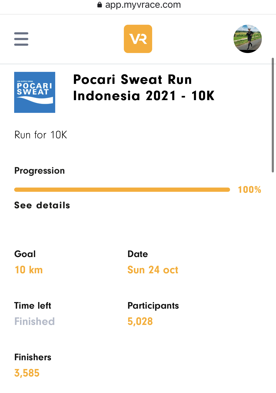 Ranking Pocari Sweat Run 2021